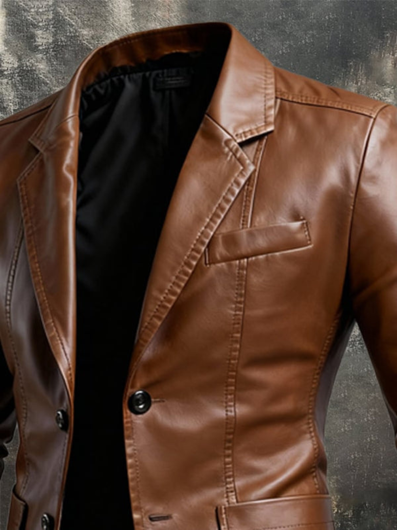 Elegante leren blazer jas