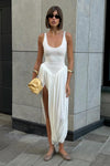 Gedrapeerde maxi-jurk