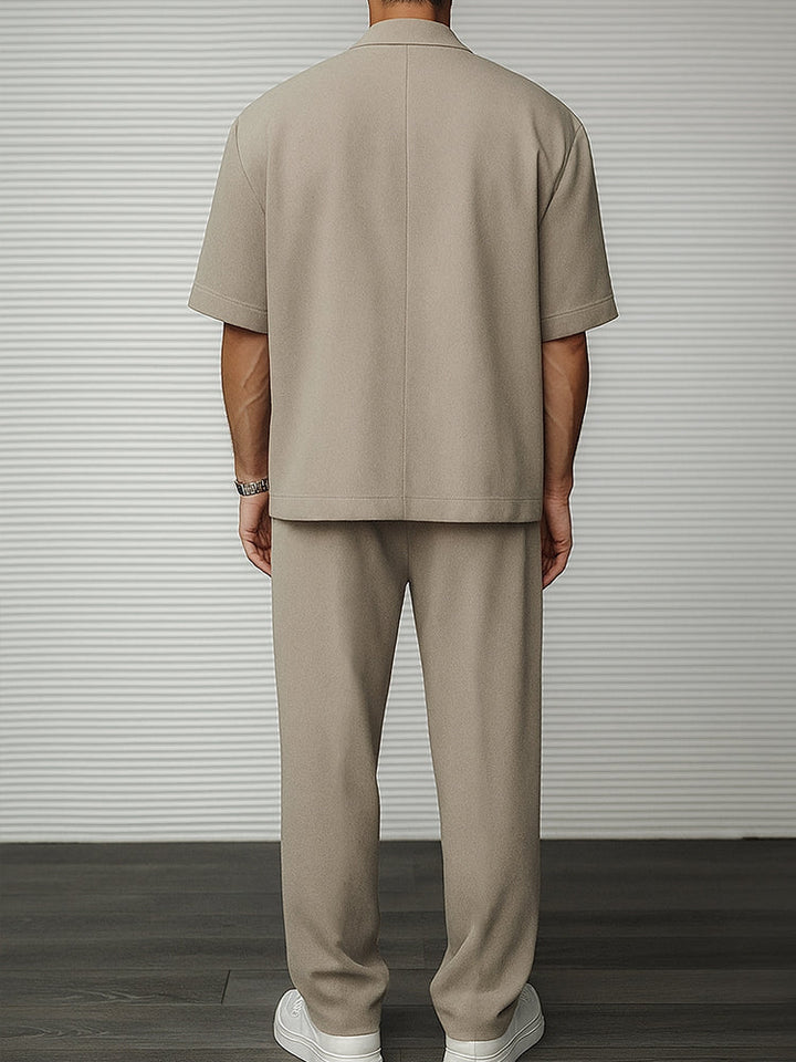 Moderne casual dunne blazer- en broekenset