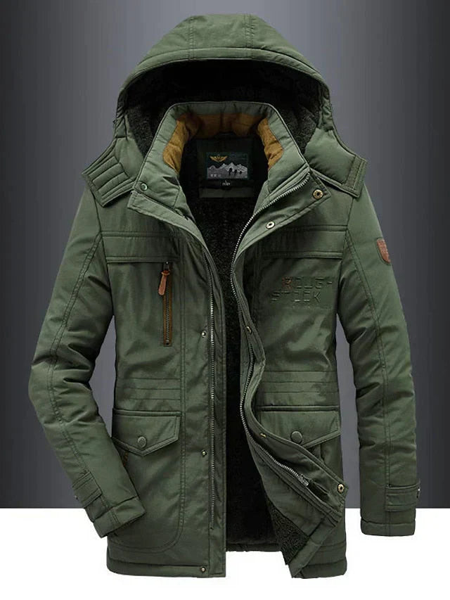 Warme Heren Fleece Winterjas Van Premium Wolmix