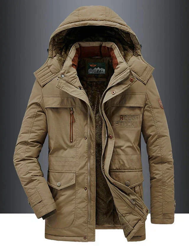 Warme Heren Fleece Winterjas Van Premium Wolmix