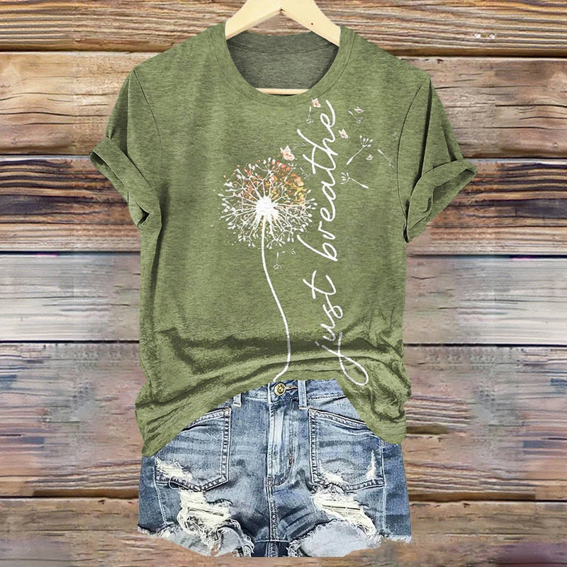 Vintage T-Shirt Met Paardenbloemprint
