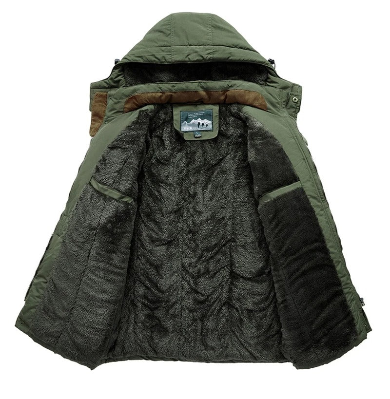 Warme Heren Fleece Winterjas Van Premium Wolmix